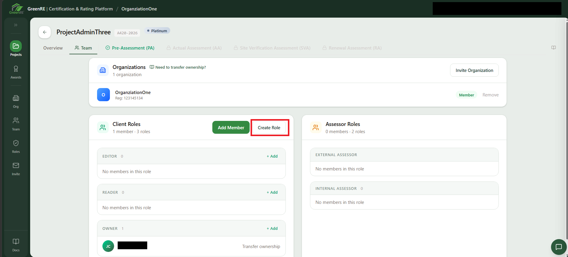 Team and Access | GreenRE App Documentation