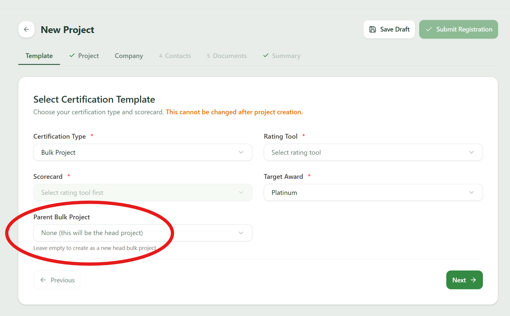 Creating a Project | GreenRE App Documentation