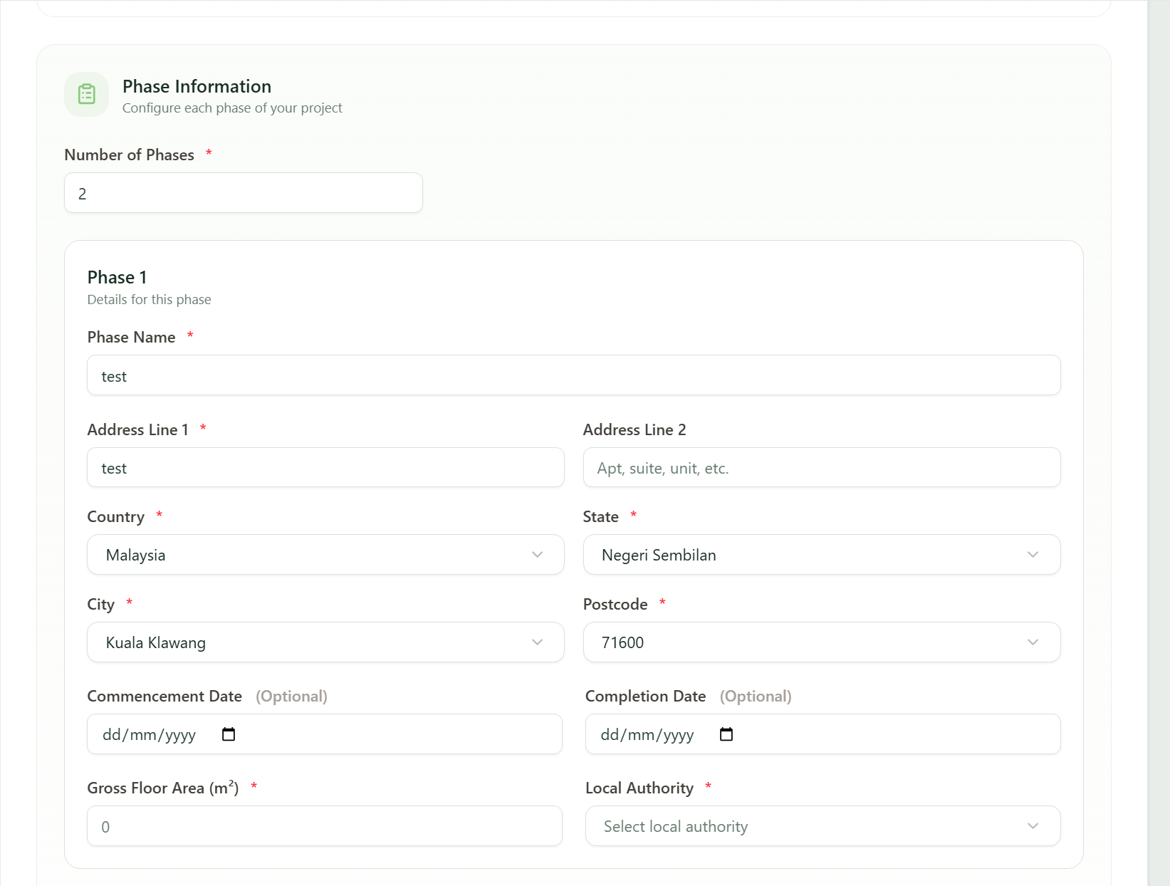 Creating a Project | GreenRE App Documentation