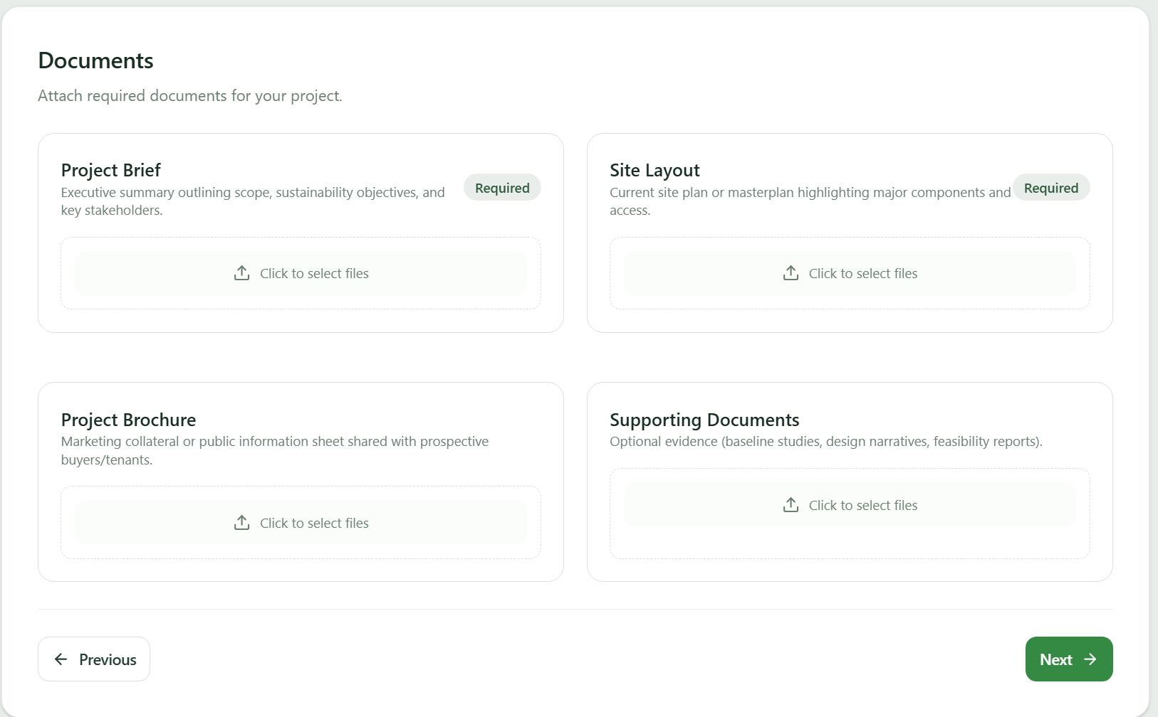 Creating a Project | GreenRE App Documentation