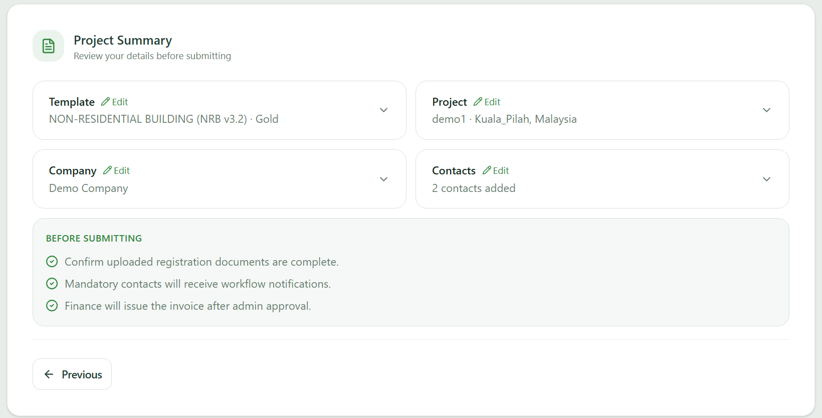 Creating a Project | GreenRE App Documentation